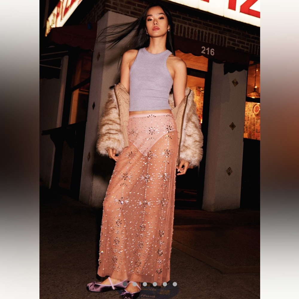 By Anthropologie Crystal Sheer Maxi Skirt - Picture 4 of 13